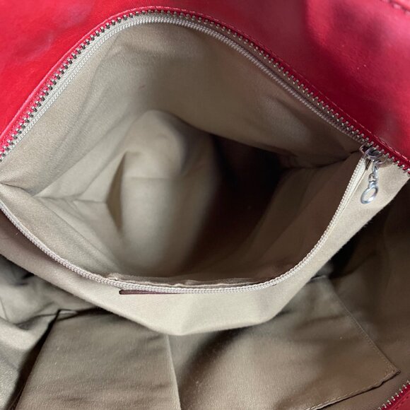 COACH Classic RED Leather Gallery East West Tote F12525 Satchel w/ Hang Tag Fob - Picture 10 of 16